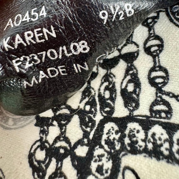 Coach Karen Floral Butterfly Chain Print Cork Heel Bow Slides Sandals Womens 9.5 - Picture 8 of 9